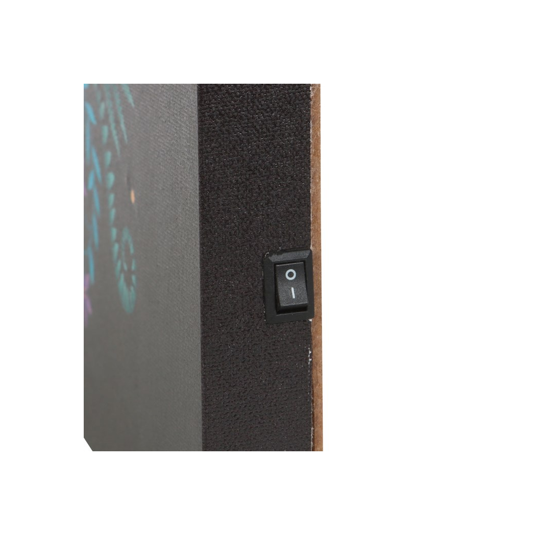 Luna Moth light up wall canvas power switch
