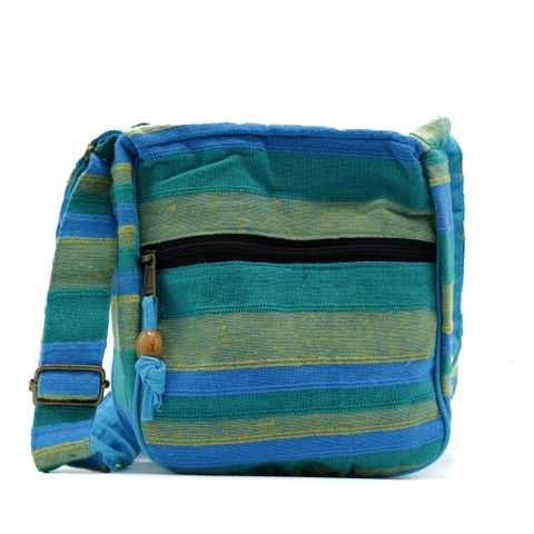 Large Nepal Sling Bag - Spring Meadows Green & Blue