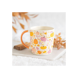 Pink and Orange Pumpkin Print Mug