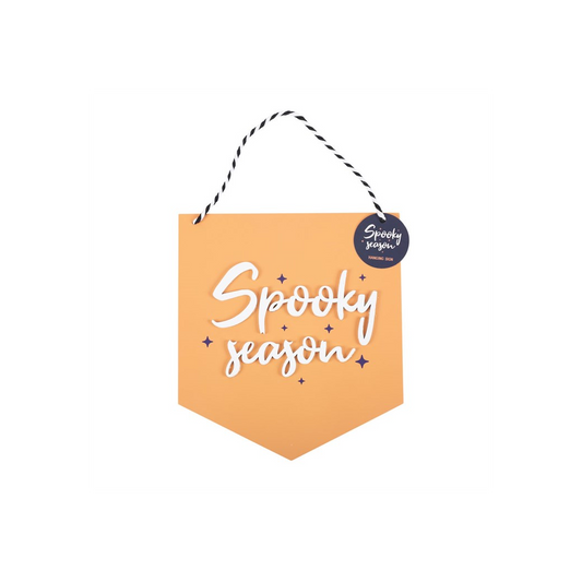 Orange Spooky Season Halloween hanging sign