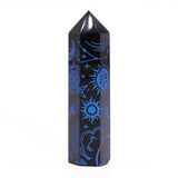 Black Obsidian Crystal Point - Mystic Story - Midnight Blue