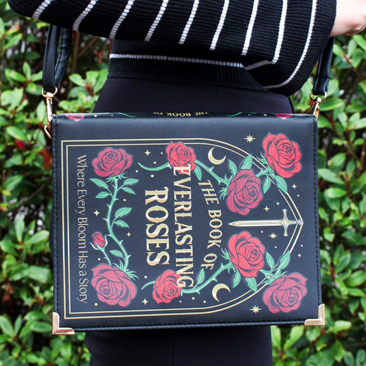 Gothic Rose Book Shaped Crossbody Bag
