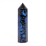 Black Obsidian Crystal Point - Mystic Story - Midnight Blue