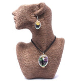 Multicoloured Real Flower Jewellery Set