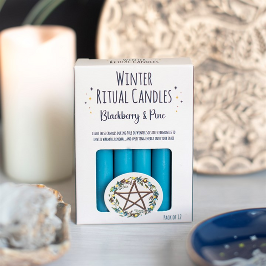 Blackberry and Pine winter ritual spell candles pack of 12