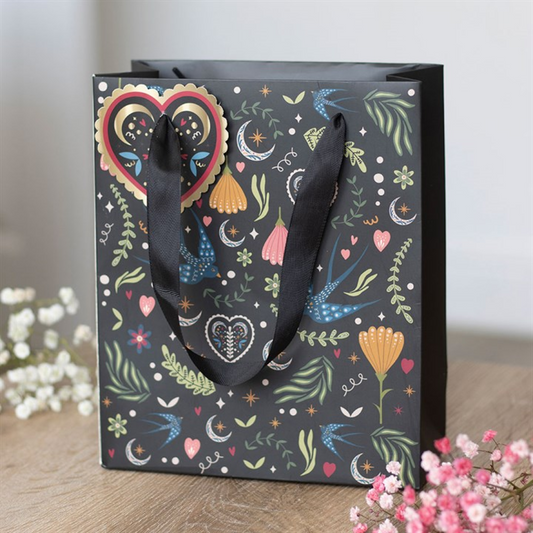Medium Black Midnight Bloom Gift Bag