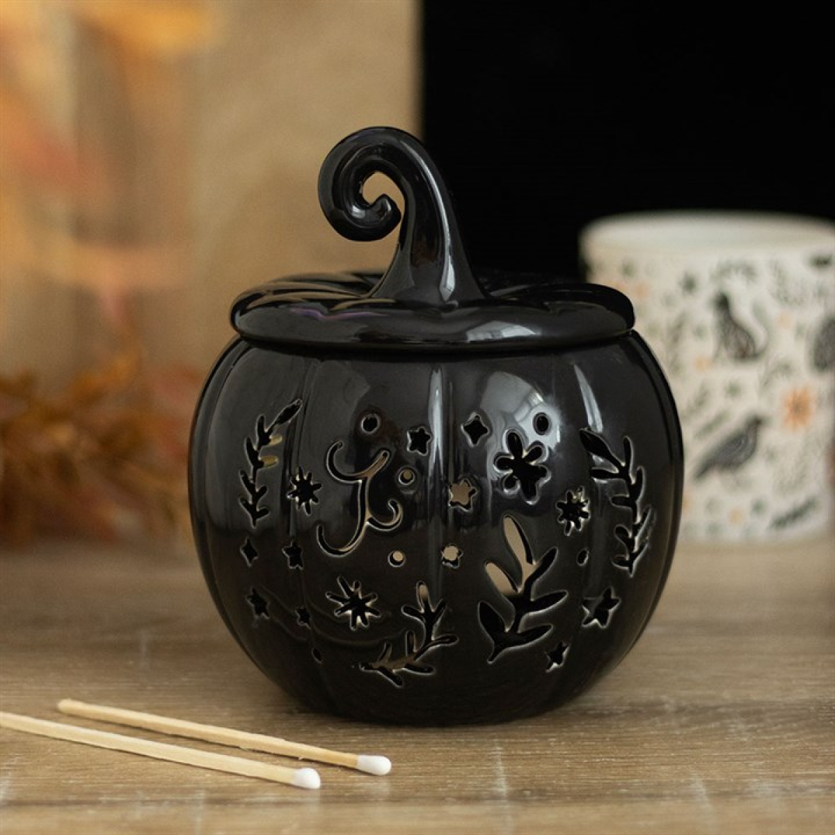 Black Folk Pumpkin Oil Burner