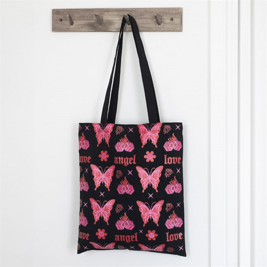 Flaming Butterfly black tote bag