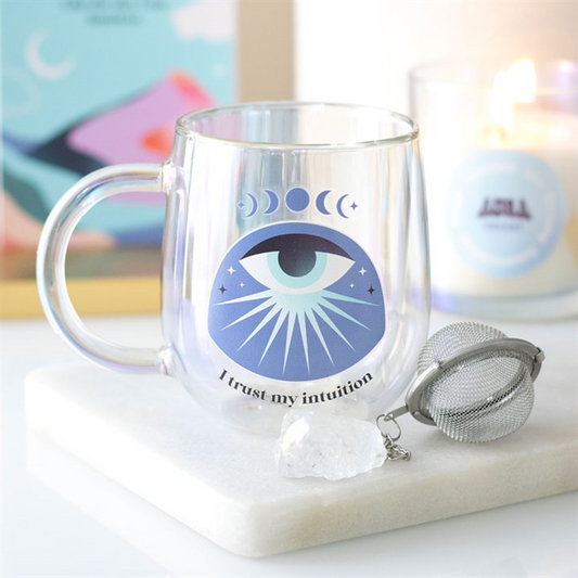 Intuition Glass Mug with Aura Crystal Tea Infuser