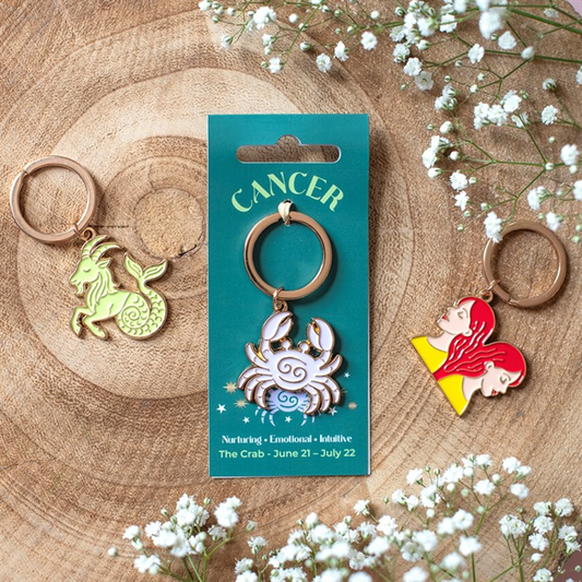 Zodiac Zest Cancer keyring with crab design