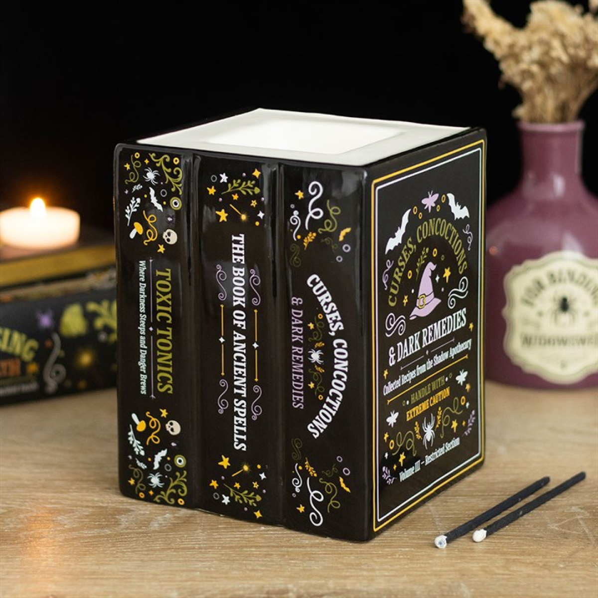 Witch's Apothecary Book Shaped Oil Burner