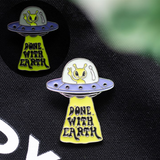 Glow in the Dark UFO Pin Badge