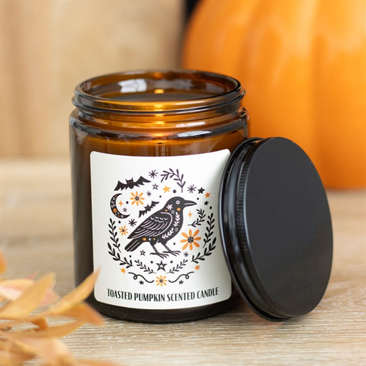 Frightful Folk Raven, Toasted Pumpkin Scented Candle