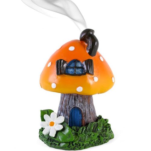 Orange Toadstool Incense Cone Holder