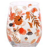 Autumn Leaves & Pumpkins Glass