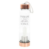 Clear Quartz Body & Soul Glass Water Bottle