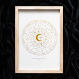 White Astrology Wheel Framed Print