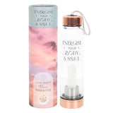Clear Quartz Body & Soul Glass Water Bottle