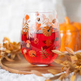 Autumn Leaves & Pumpkins Glass