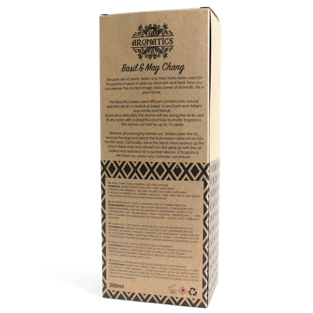 Basil & Maychang Essential Oil 200ml Reed Diffuser