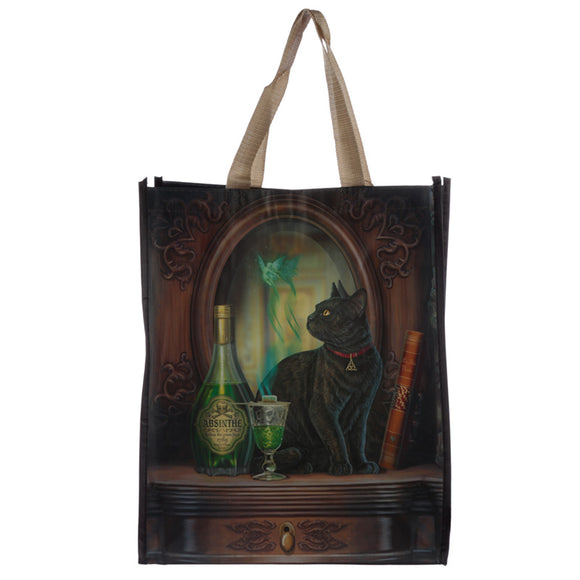 Black Cat & Absinthe Shopping Bag by Lisa Parker