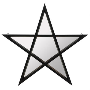black frame pentagram wall mirror