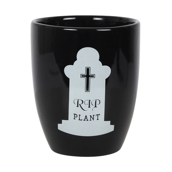 Black Gothic RIP Plant Pot