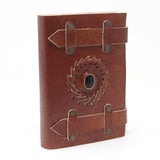 Leather black onyx Gemstone Belt Notebook