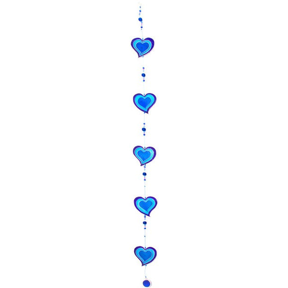Blue Heart String Suncatcher
