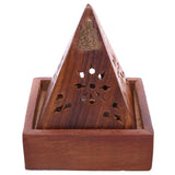Buddha Sheesham Pyramid Incense Cone Burner