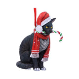Candy Cane Cat Hanging Ornament by Lisa Parker