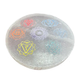 Chakra Colours Selenite Crystal Charging Plate 10cm