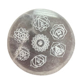 Chakra Selenite Crystal Charging Plate 8cm