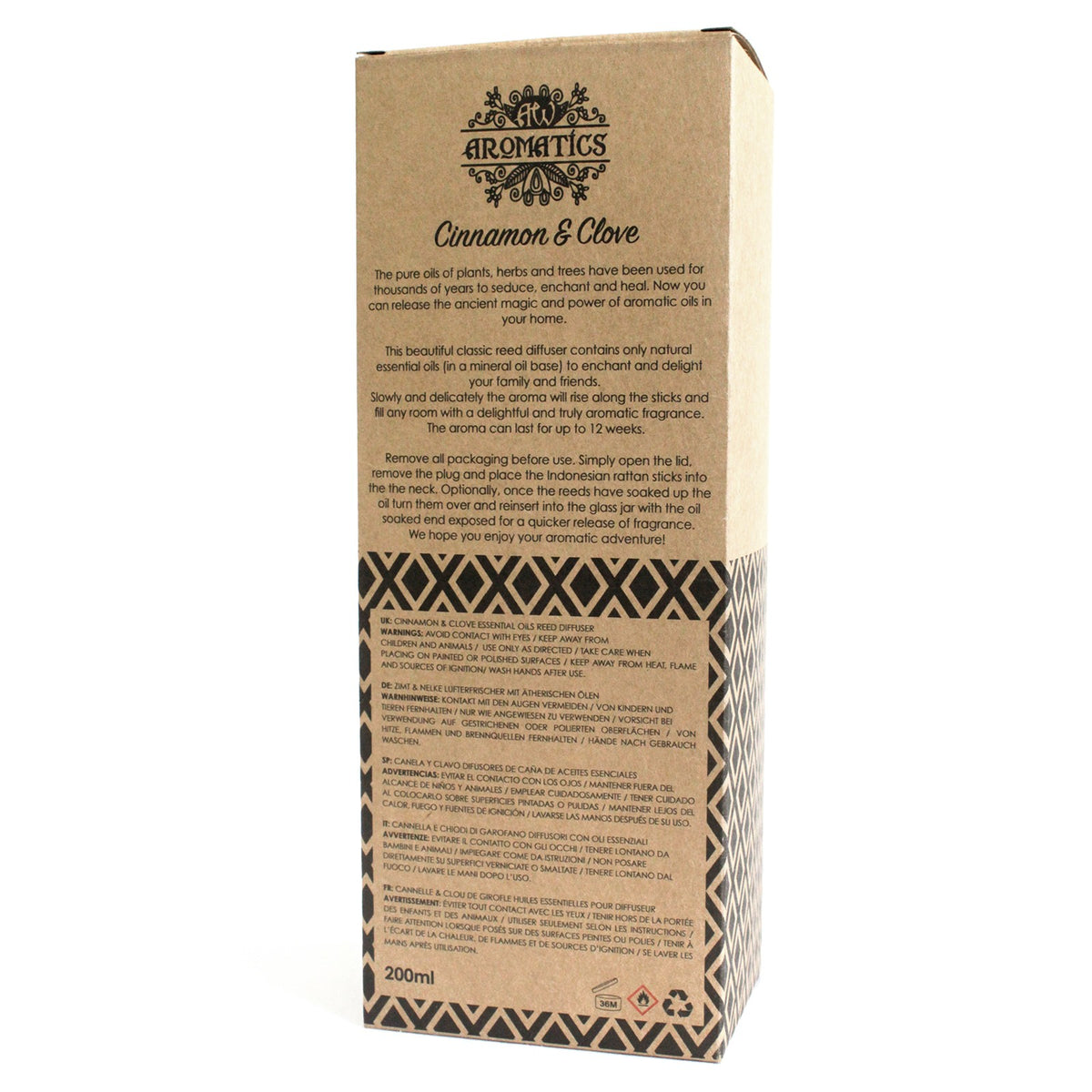 Cinnamon & Clove Essential Oil 200ml Reed Diffuser