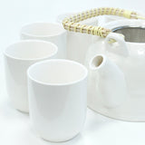 Classic White Herbal Teapot & Cup Set