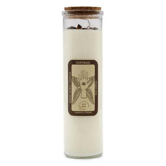 Confidence Spell Candle with Tiger's Eye