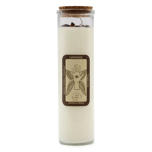 Confidence Spell Candle with Tiger's Eye