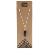 Amethyst Wand Necklace, Crystal Jewellery