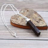Tiger's Eye Gemstone Necklace, Crystal Wand Pendant
