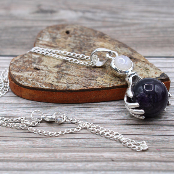 Amethyst Crystal ball Necklace