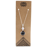 Black Agate, Crystal ball pendant Necklace