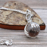 Rock Quartz Jewellery, Crystal Ball Pendant, Silver Plated Chain