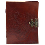 red leather dragon notebook