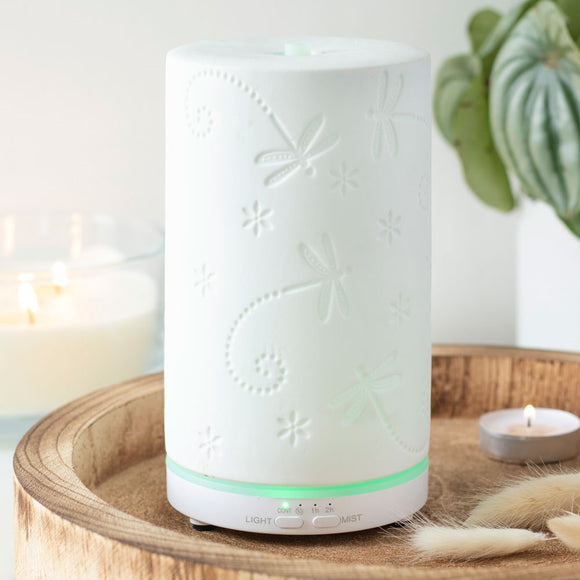 Dragonfly White Ceramic Aroma Diffuser
