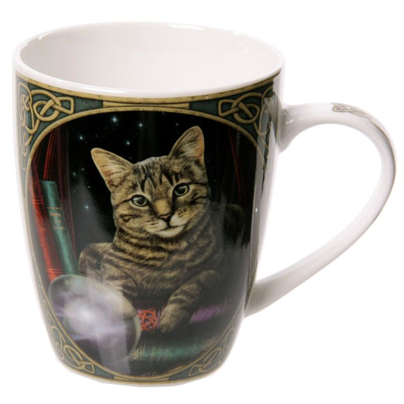 Porcelain Fortune Teller Cat Mug by Lisa Parker