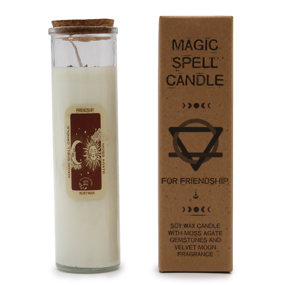 Friendship Spell Candle with crystals