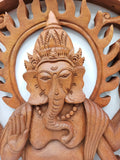 Ganesh Wall Wood Carving