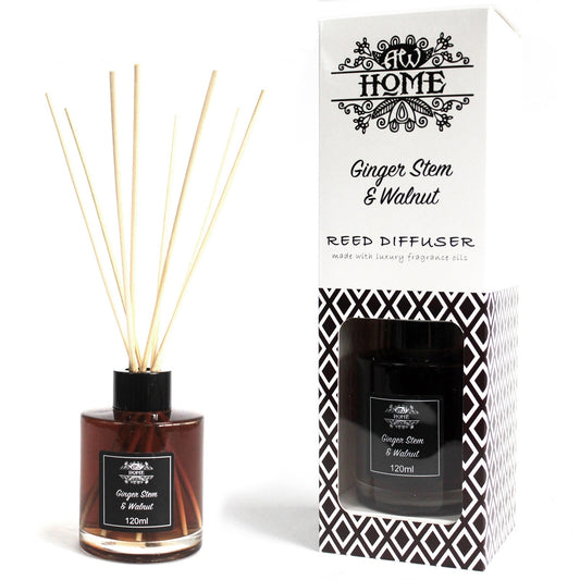 Ginger & Walnut 120ml reed diffuser home fragrance