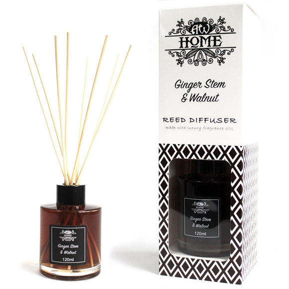 Ginger Stem & Walnut Essential Oil 120ml Reed Diffuser
