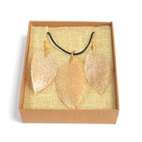Gold Real Leaf Jewellery Set
